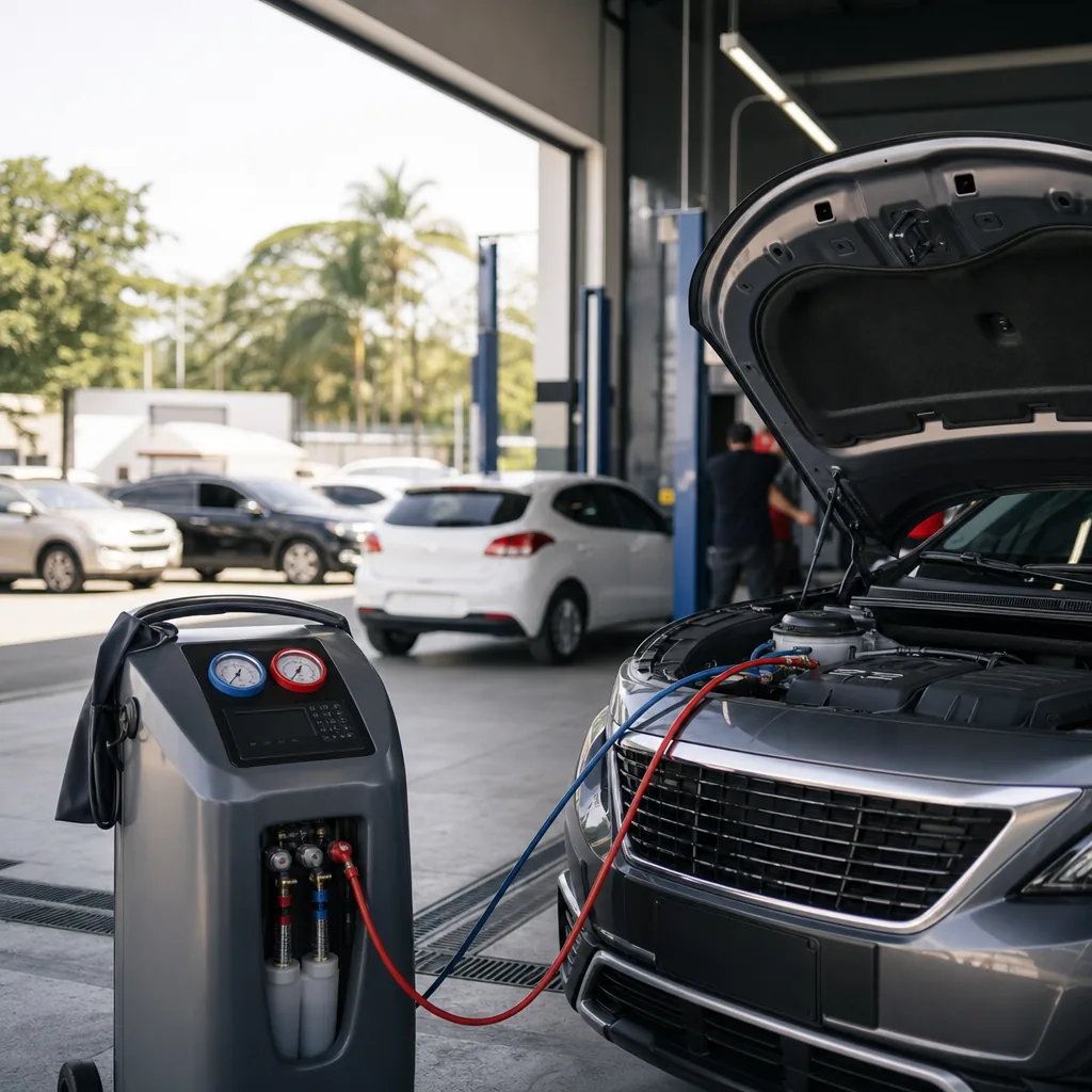 Inspeção de sistema de climatização veicular
